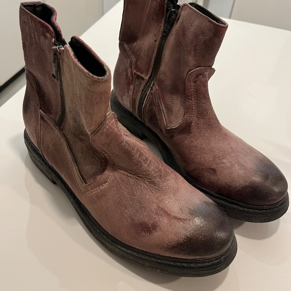 EGOTRIP distressed leather ankle biker boots 40 NWOT